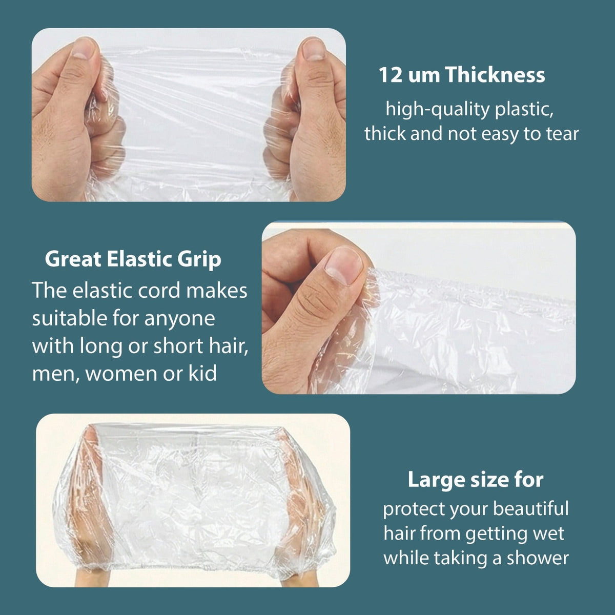 Disposable Waterproof Shower Caps, pack of 100 - elasticated bath caps | Arian Medical