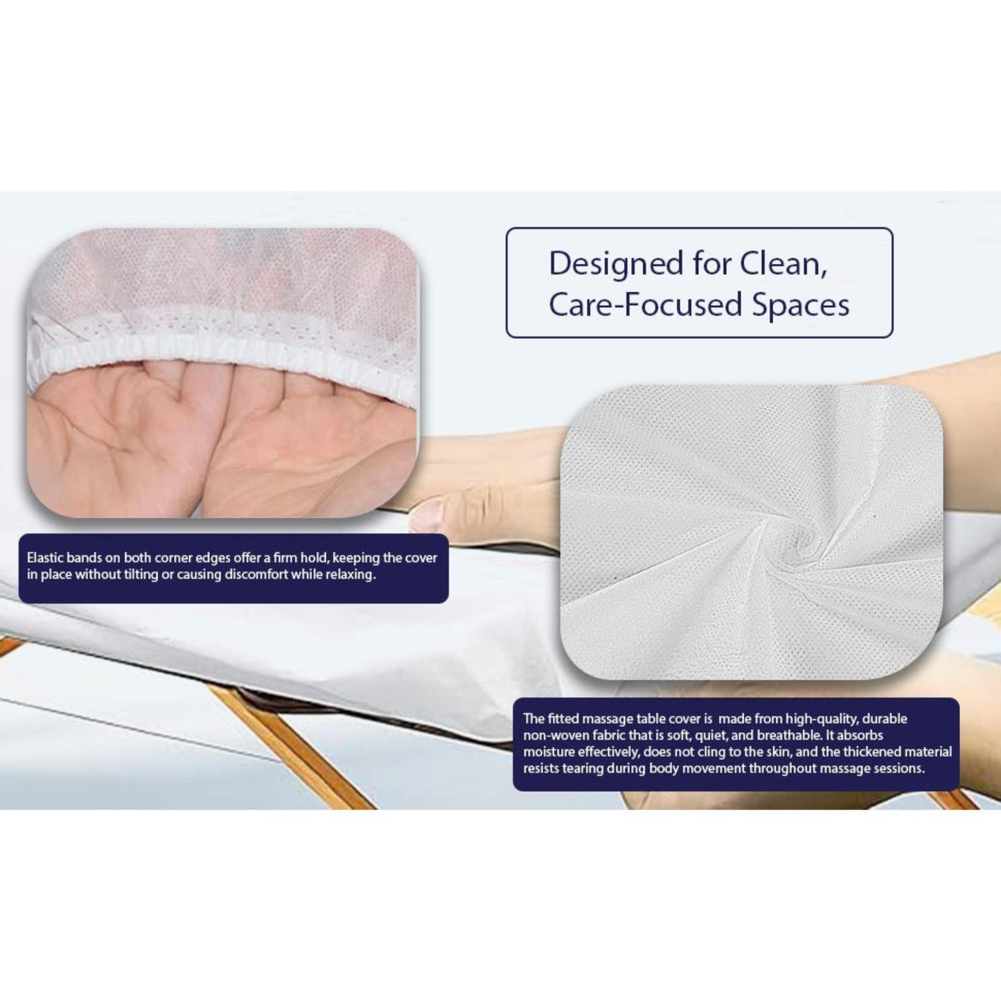 Disposable Massage Table Sheets – Non-Woven Fitted Couch Covers for Massage, Beauty Therapy, Spa & Clinics