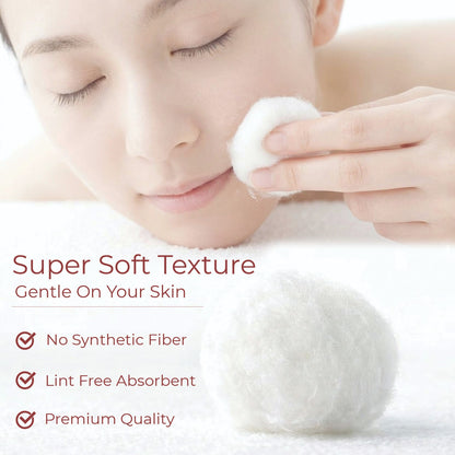 Natural Cotton Wool Balls Pack of 1200 – Soft Absorbent Cotton Balls for Makeup Removal, Baby Care, Skincare & First Aid
