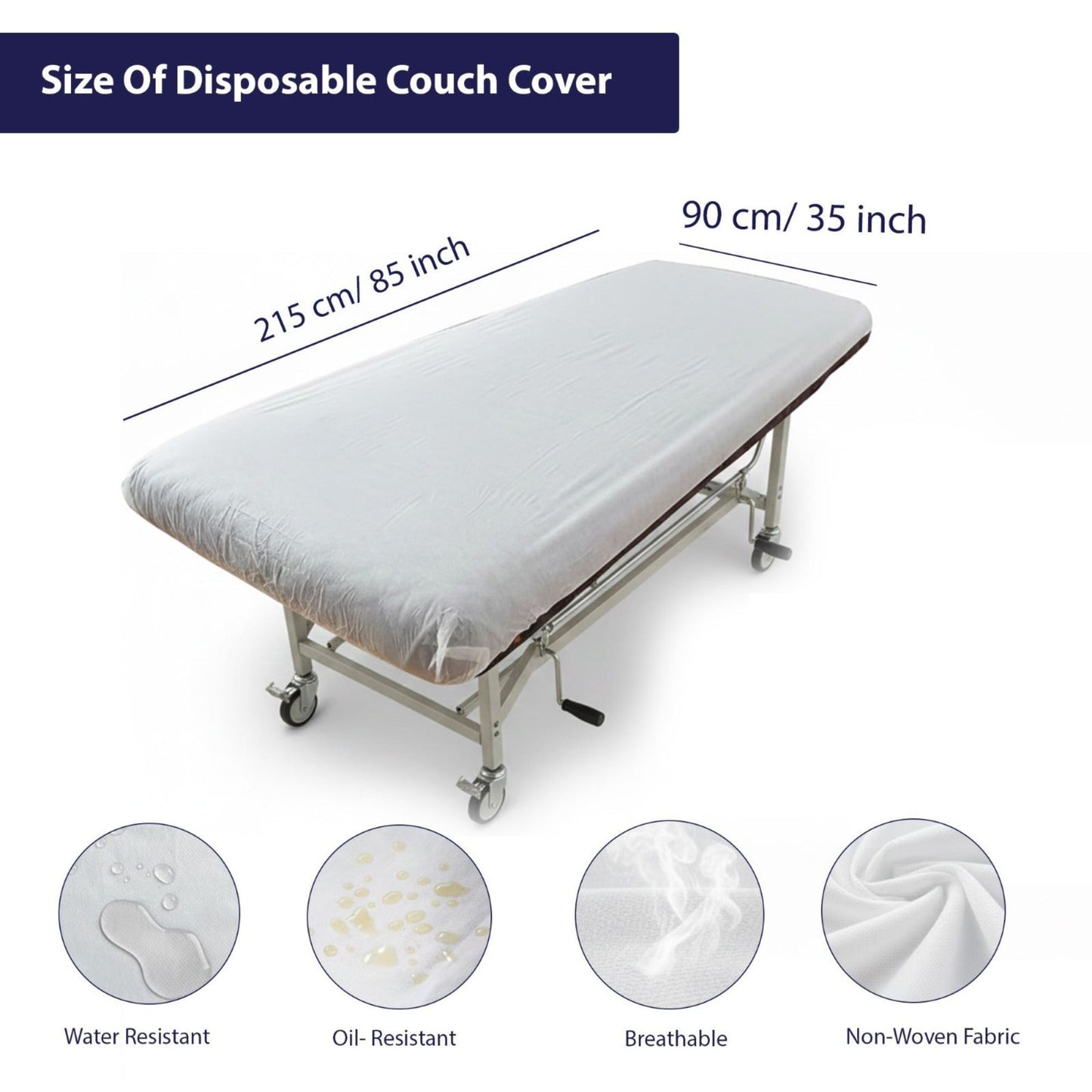 Disposable Massage Table Sheets – Non-Woven Fitted Couch Covers for Massage, Beauty Therapy, Spa & Clinics