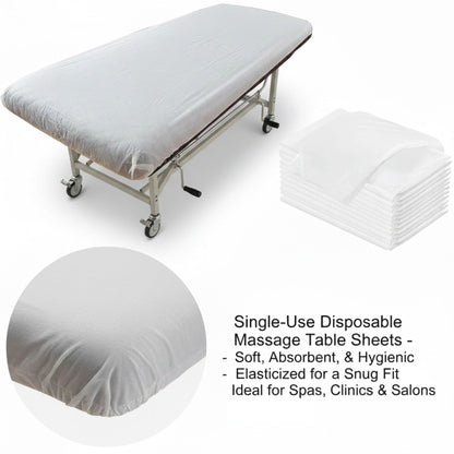 Disposable Massage Table Sheets – Non-Woven Fitted Couch Covers for Massage, Beauty Therapy, Spa & Clinics