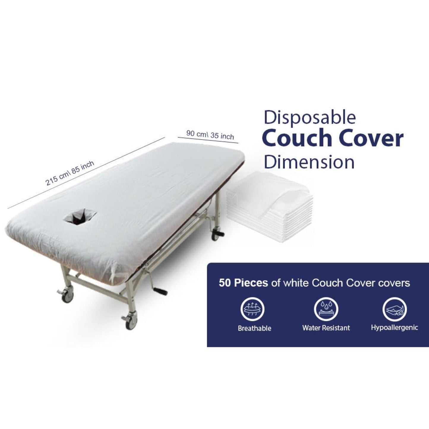 Disposable Massage Table Sheets – Non-Woven Fitted Couch Covers for Massage, Beauty Therapy, Spa & Clinics