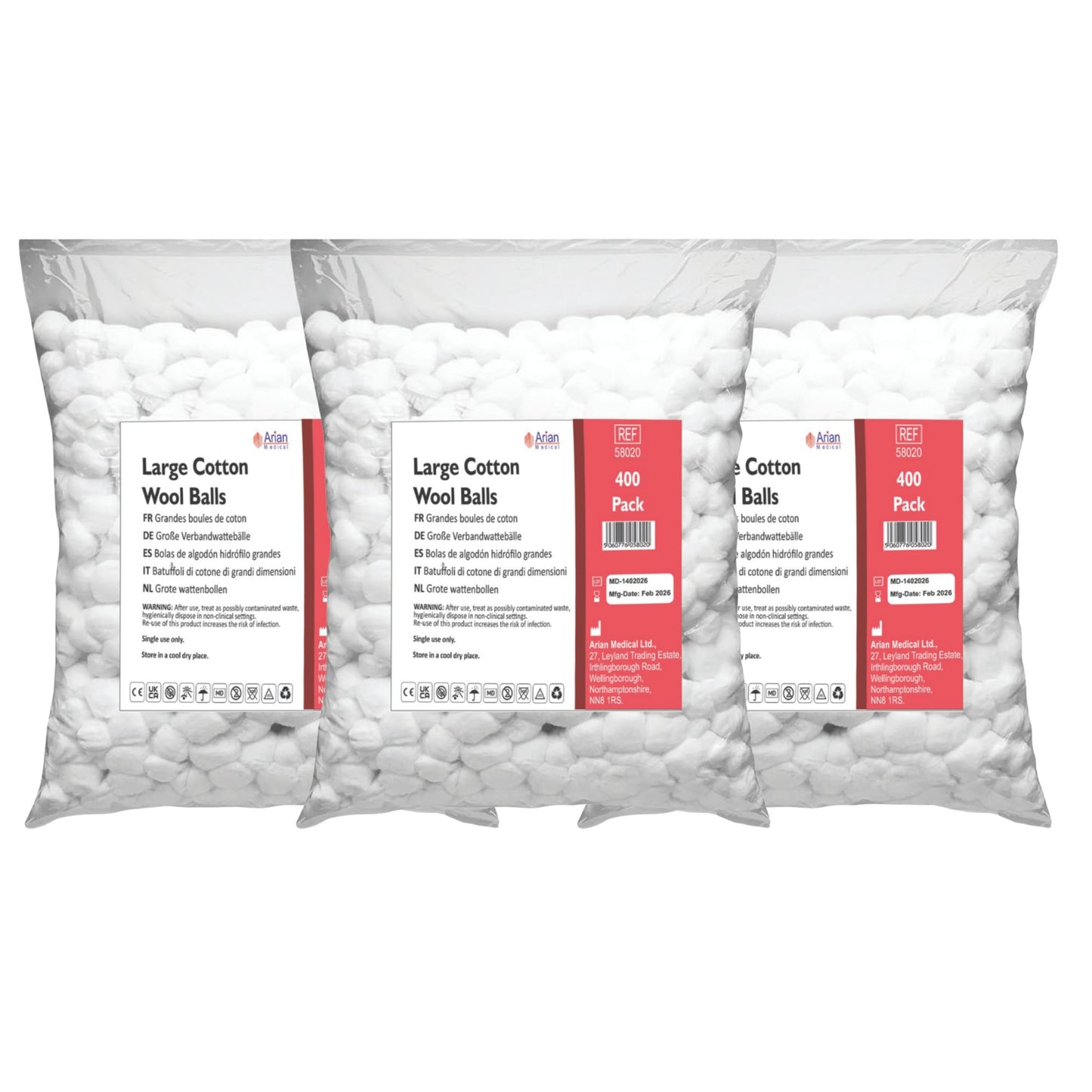 Natural Cotton Wool Balls Pack of 1200 – Soft Absorbent Cotton Balls for Makeup Removal, Baby Care, Skincare & First Aid