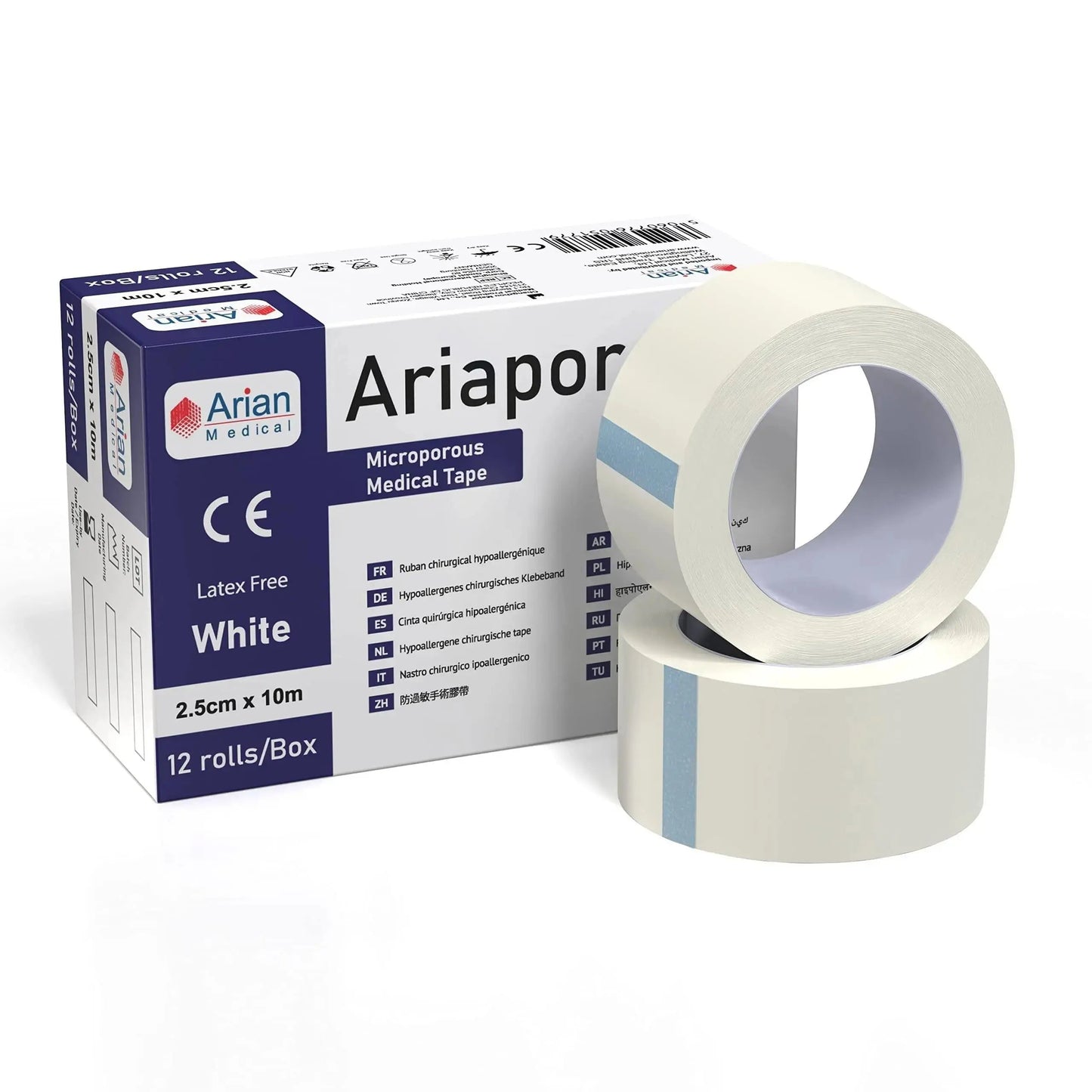 Microporous Surgical Tape 2.5cm x 10m – Hypoallergenic Breathable Adhesive Medical Tape for Dressings & First Aid