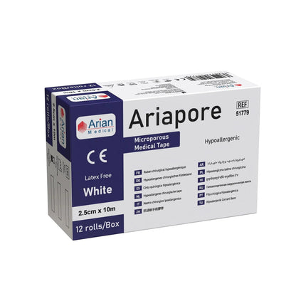 Microporous Surgical Tape 2.5cm x 10m – Hypoallergenic Breathable Adhesive Medical Tape for Dressings & First Aid