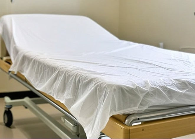 Disposable Non-Woven Bed Sheets –  140cm x 229cm White Pack of 50 - Medical Hygiene bedsheets for Clinics, Hospitals