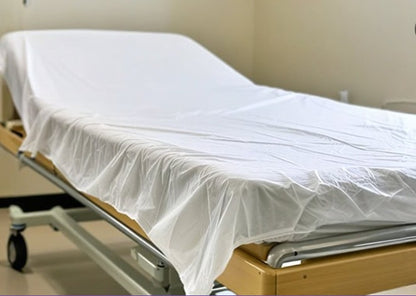 Disposable Non-Woven Bed Sheets –  140cm x 229cm White Pack of 50 - Medical Hygiene bedsheets for Clinics, Hospitals