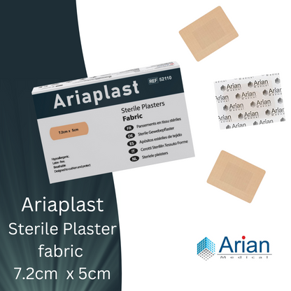 Sterile Fabric First Aid Plasters Pack of 100 – Breathable Adhesive Wound Care Dressings | Hypoallergenic | AriaPlast