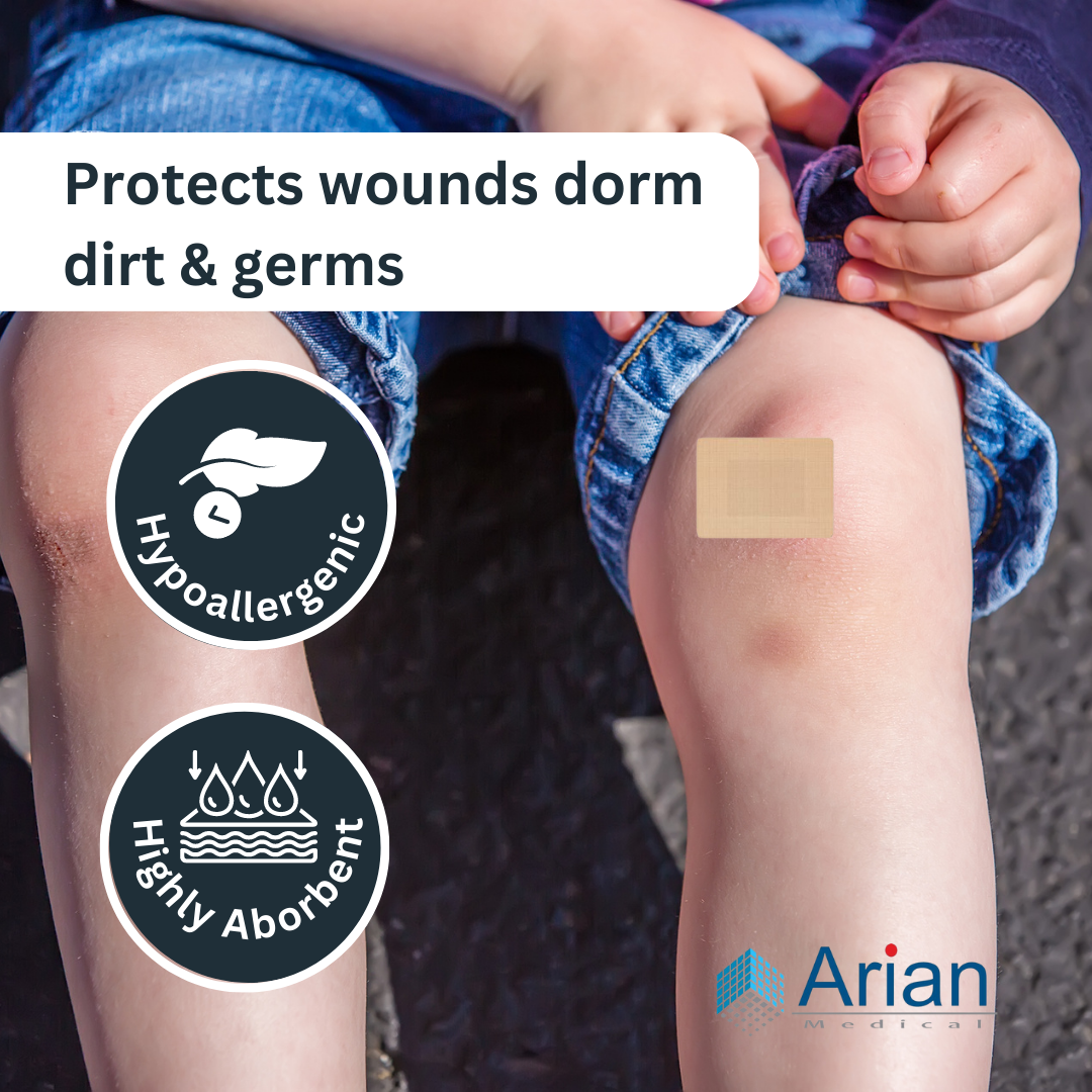 Sterile Fabric First Aid Plasters Pack of 100 – Breathable Adhesive Wound Care Dressings | Hypoallergenic | AriaPlast